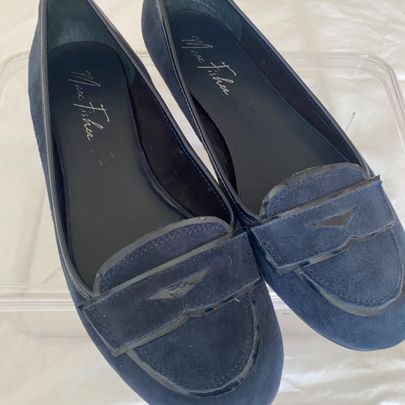 Marc Fisher Kora Suede Loafers Dark Blue Size 8.5 - Picture 3 of 9